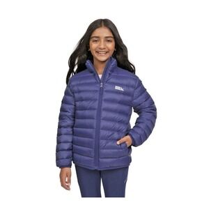 Eddie Bauer NWT‎ BLUE Girl's LARGE (10/12) Lightweight Full-Zip Packable Jacket